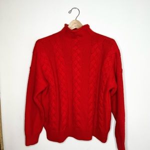 Madewell Grenville Cable Mock Neck Sweater Rust / Orange New With Tags
